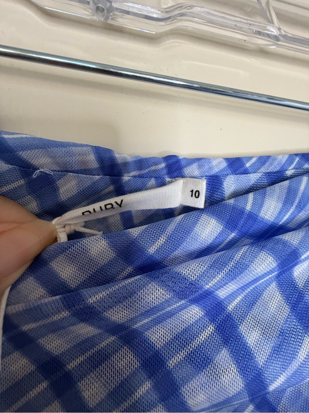 Ruby Rd. Blue Plaid Strapless Ruched Maxi Dress - Picture 3 of 6